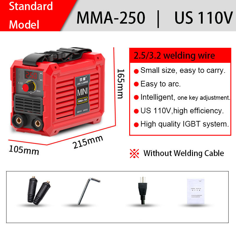 Professional 110V/220V Dual Voltage High Power Inverter Welding Machine with MIG/MMA/TIG/Arc & IGBT Technology, Supporting 250/3