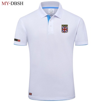 Fashion British Style Fashion British Flag Embroidery Men's Polo Shirt High Quality Cotton Casual Short Sleeve Male Polo Shirts