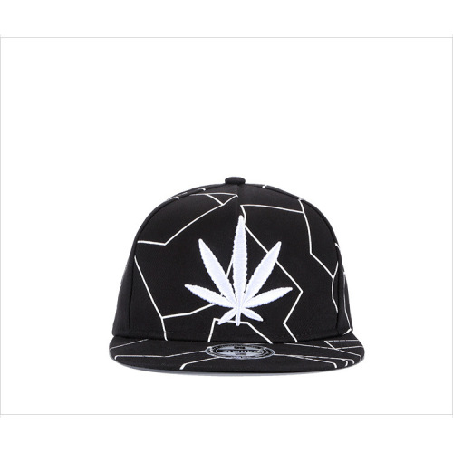 Hip-hop hat black leaf embroidered baseball cap