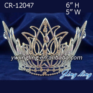 Full Round Pageant Crowns Gold Plating