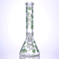 35 cm/13.8in, Hippiesglass, 2 colores de vaso de vaso de vidrio con piña y engranaje de dibujos animados, tubería de agua de vidrio de borosilicato, cachimba de vidrio