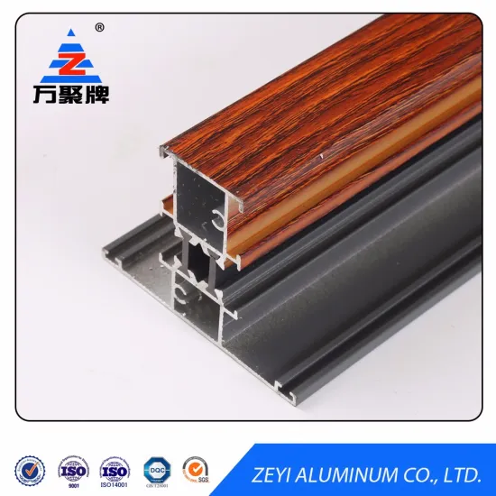 Wood grain thermal break aluminum profile for window