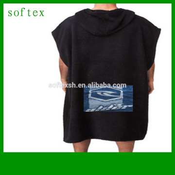 Adult hooded beach towel,100% cotton adult surf poncho beach towel