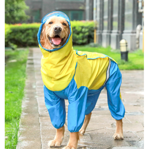 भूरा और पीला पालतू Jumpsuit raincoat