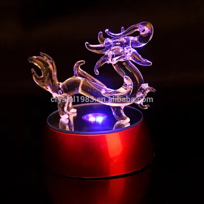 Hot sale chinese zodiac crystal lucky statue chinese dragon wholesale crystal craft gfit furniture