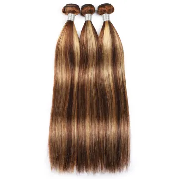 Hot sale p4/27 woman hair virgin brazilian piano color hair bundles