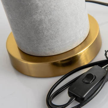 Black Marble Table Lamp Gray textured marble fabric lamp shade table lamp Supplier