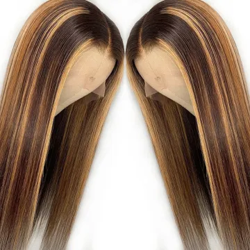 Blonde Highlighted Wig Human Hair, Highlight Body Deep Wave Curly Wig,HD Honey Blonde Highlight Lace Front Wig For Black Women