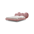 Pink Large Rabbit Hair Flocking Contemporary Beds