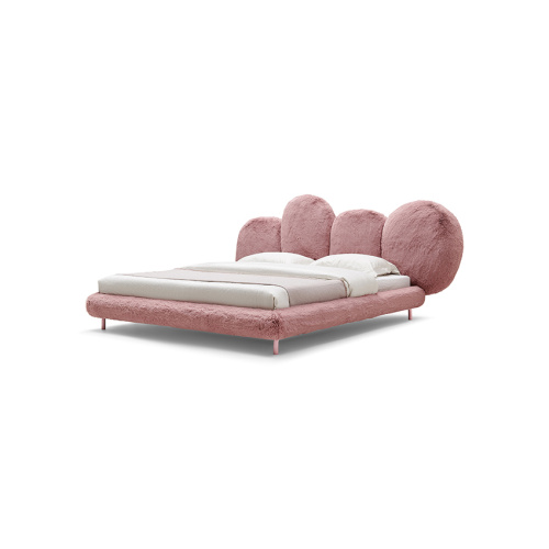 Contemporary Beds Pink Large Rabbit Hair Flocking Contemporary Beds Factory