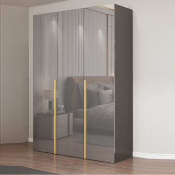 Modern High Gloss 3-Door Wooden Wardrobe for Bedroom Closet Organization
