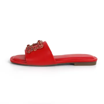 Square Diamond Flat Open-Toe Sandals