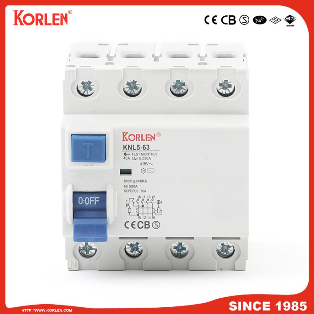 Residual Current Circuit Breaker 6KA 4P A/AC/S TYPE