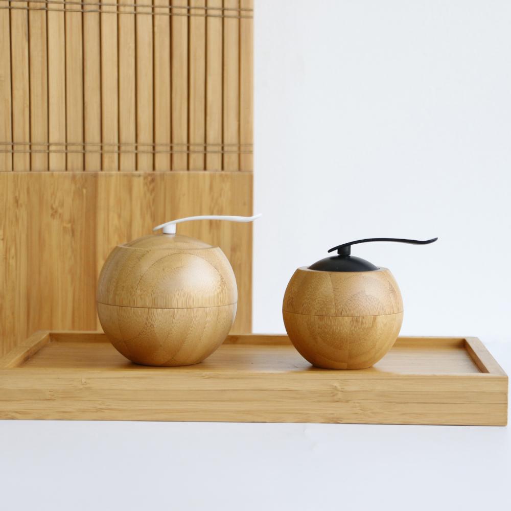 Apple Shaped Bamboo Jar 