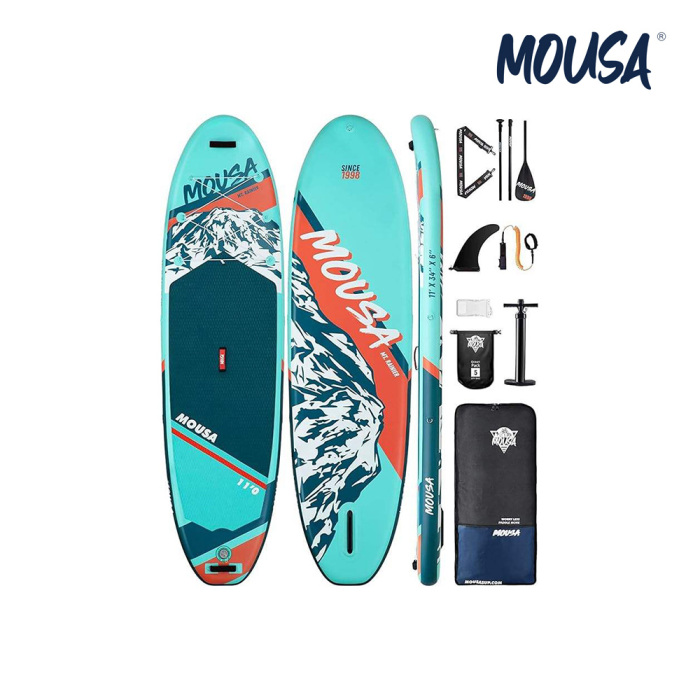 Su Sporları için Mavi Stand-Up Paddleboard.