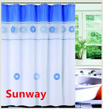 White Fabric Shower Curtain