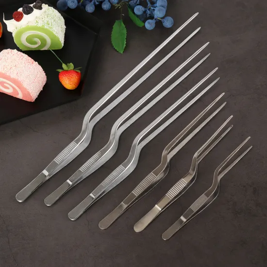 1PC New Hot Stainless Steel Food Tweezer Seafood Tools BBQ Clip Barbecue Tongs Chef Plating Tool Kitchen Restaurant Supplies