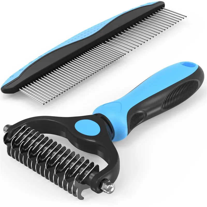 Double-Sided Steel Teeth Pet Grooming Brush
