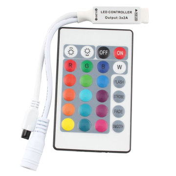 24 Kunci RGB LED Strip Light dengan Wireless Dimmer Remote Controller untuk SMD 5050 3528 2835