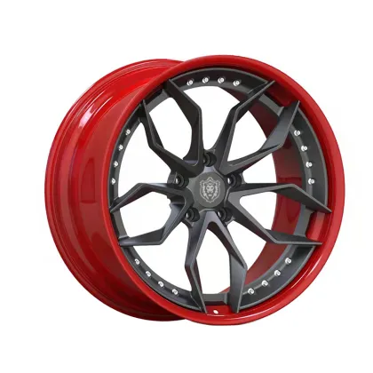 Black Red Racing Car Forged Wheels 5X112 - Professional Factory Custom Sport Car Rims