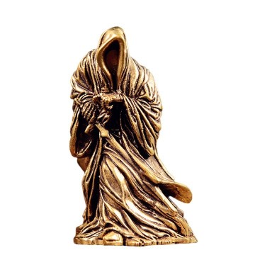 Vintage Solid Copper Death Statue Brass Metal Cape Killer Figure