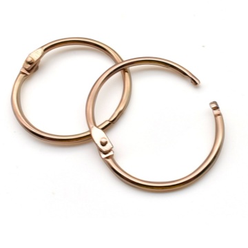 Polished Electroplated Rose Spring Lock Ring - 25mm Inner Diameter Metal Ring Opening Clothing Clasp