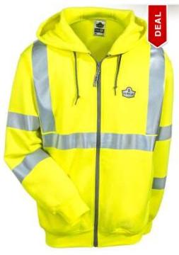 Men's High Visibility Lime Hooded Sweatshirt