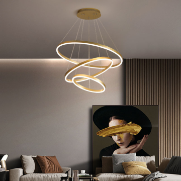 Modern Circular Dining Table Chandelier Lamps for Home Living Rooms