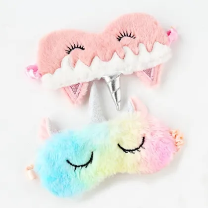 Cute Mulberry Silk Sleep Eye Mask with Eyelashes