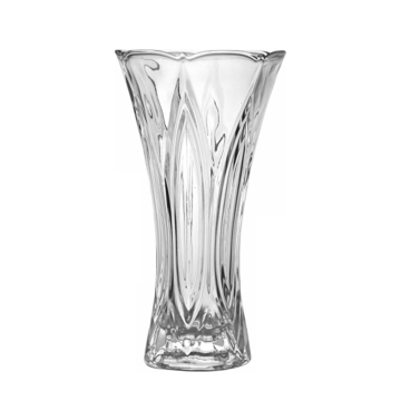 Transparent 25CM Tall Flared Crystal Vase - Factory Made Engraved Glass Gift