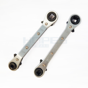 4-in-1 HVAC Service Ratchet Box Wrench for Refrigeration & Air Conditioning Valve Repair