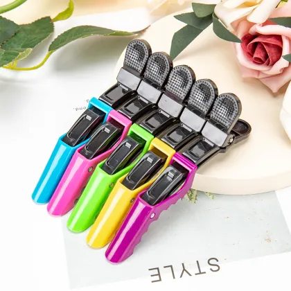 Custom Salon Women's Styling Sectioning Alligator Hair Clips - Non-Slip Plastic Hairstylist Clips