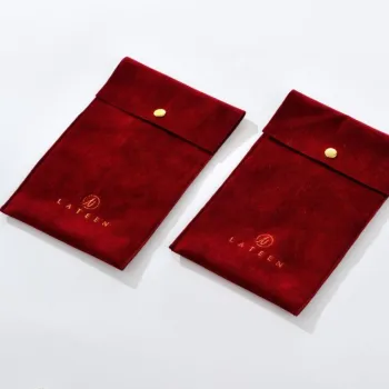 Custom Design Suede Double Deerskin Velvet Flannelette Jewelry Storage Bag with Metal Hidden Buckle Ring
