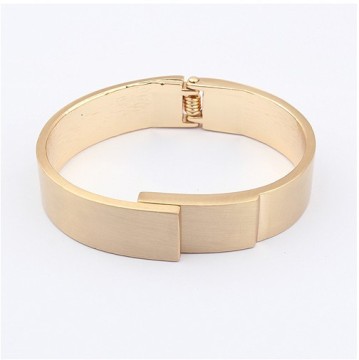 New Fashion Jewelry Women Gold Metal bangle bracelets spring hinge open simple Unique design wholesale jewelry