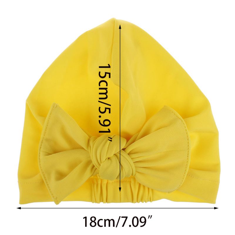 Toddler Baby Children Swimming Cap Bright Solid Color Pleated Twist Bowknot Sports Newborn Beanie Stretchy Bath Sun Hat 0-6T