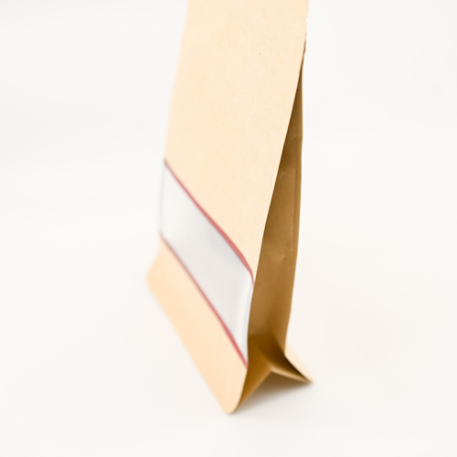 Bolsa kraft stand up com janela de visualização central