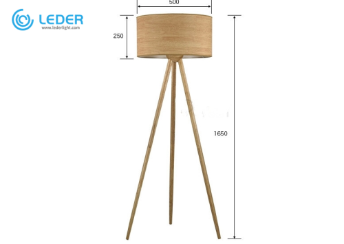 LEDER Lampada da terra alta in legno