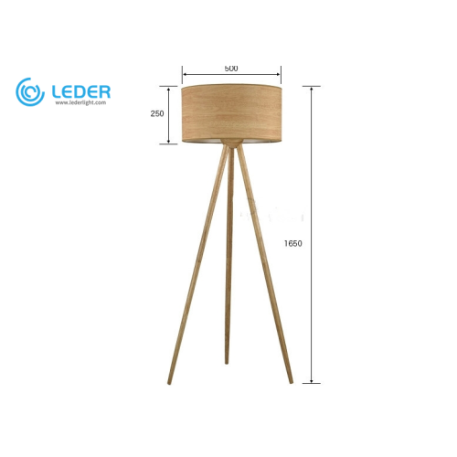 LEDER Lampada da terra alta in legno