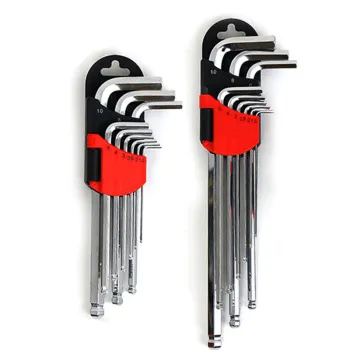 2022 Best Seller 9 Piece CRV Chrome-Plated Silver Hex Key Set