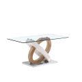 Mesa de comedor de vidrio grueso 160 cm con marco MDF
