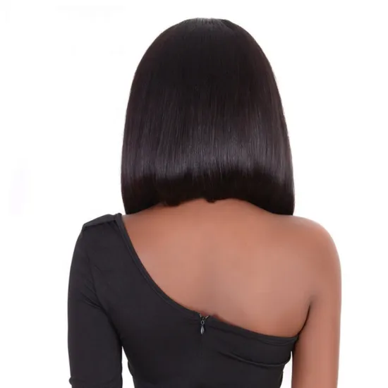 Factory Directly Provided Transparent Lace Short Curly Wig 100% Human Hair Straight Human Hair Virgin Bob Wigs