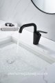 Bathroom Modern Design Black Brass Single Hole Seven Shaped Curved Basin Faucet