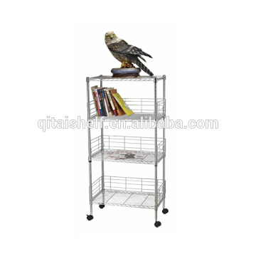 NSF & ISO approved household chrome plated wire shelving cart