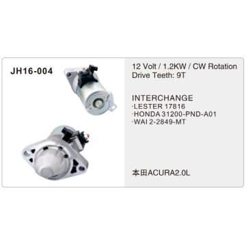 Mitsuba starter 12Volt 1.2KW Honda ACURA 2.0L