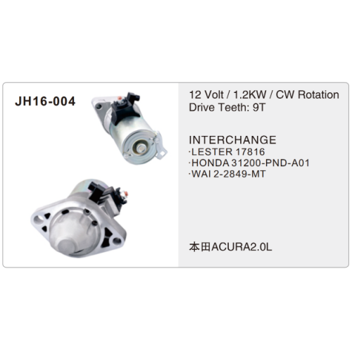 Mitsuba starter 12Volt 1.2KW Honda ACURA 2.0L