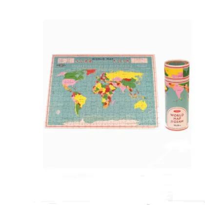 Custom World Map Puzzle Round Tube Packaging