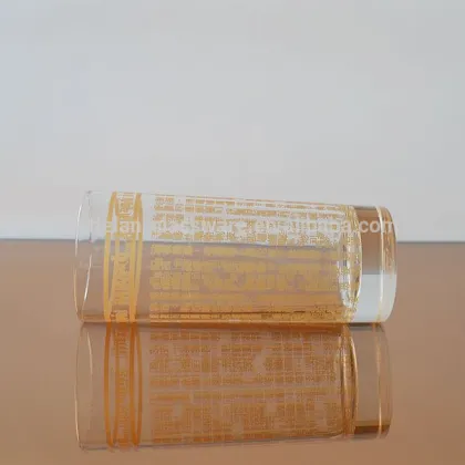 Highball glass with Buddhist Writ.