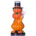 Pumpkin coloré à la main et bang de bécher en verre du crâne, citrouille d'Halloween mignonne, tuyau d'eau en verre borosilicate avec bol de 14 mm