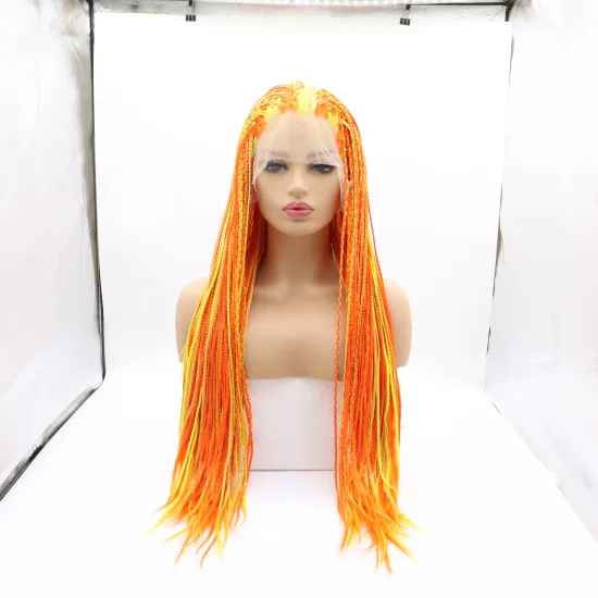 Curl Wholesale Puple Braid Fiber Yaki Long Custom Lacefront Vendor High Quality Ombre Best Lace Synthetic Hair Wigs