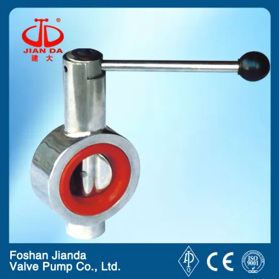 stainless steel sanitary dual-clamp butterfly valve